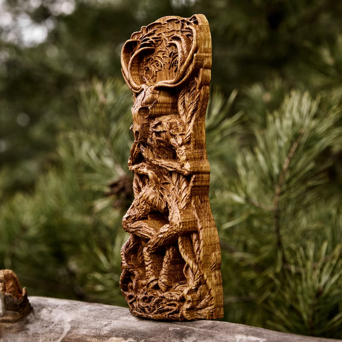 Wendigo Statue Wooden Carved Statue Sculpture New Gift
