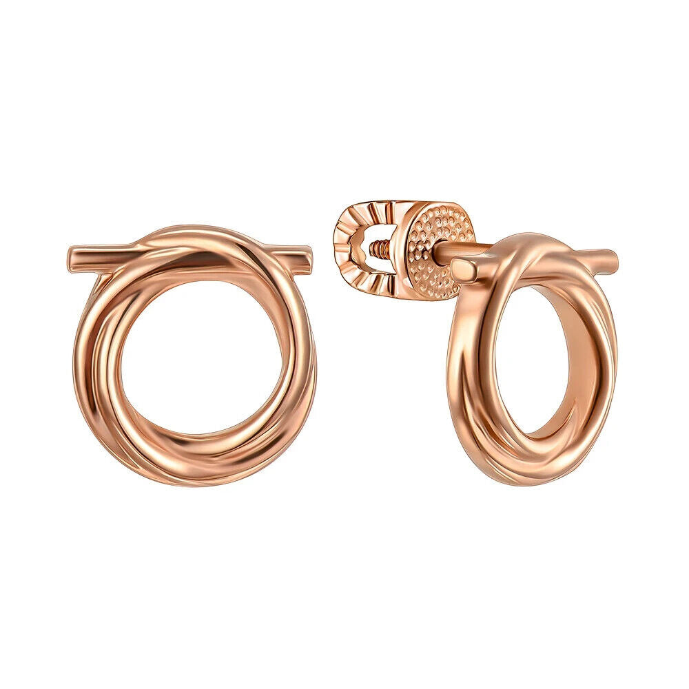 Earrings Studs Woman Lady Jewelry Charm Jewellery 14k red gold (585)