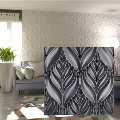 2pcs Panels Wall ABS Stone Art Plastic Mold Decor 3D Plaster Tile Form Design