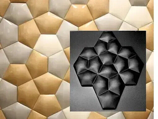 2pcs Panels Wall ABS Stone Art Plastic Mold Decor 3D Plaster Tile Form Design