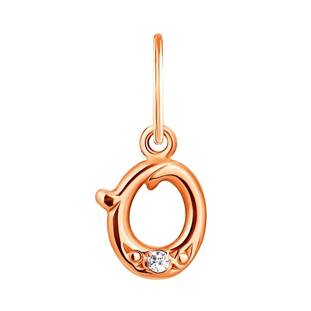 New Pendant - Letter O Name Girl Necklace Jewelry Charm 14k gold (585)