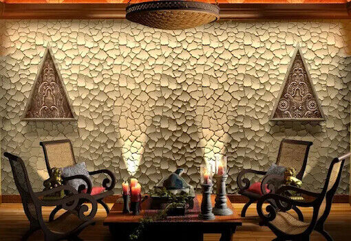 2pcs Panels Wall ABS Stone Art Plastic Mold Decor 3D Plaster Tile Form Design