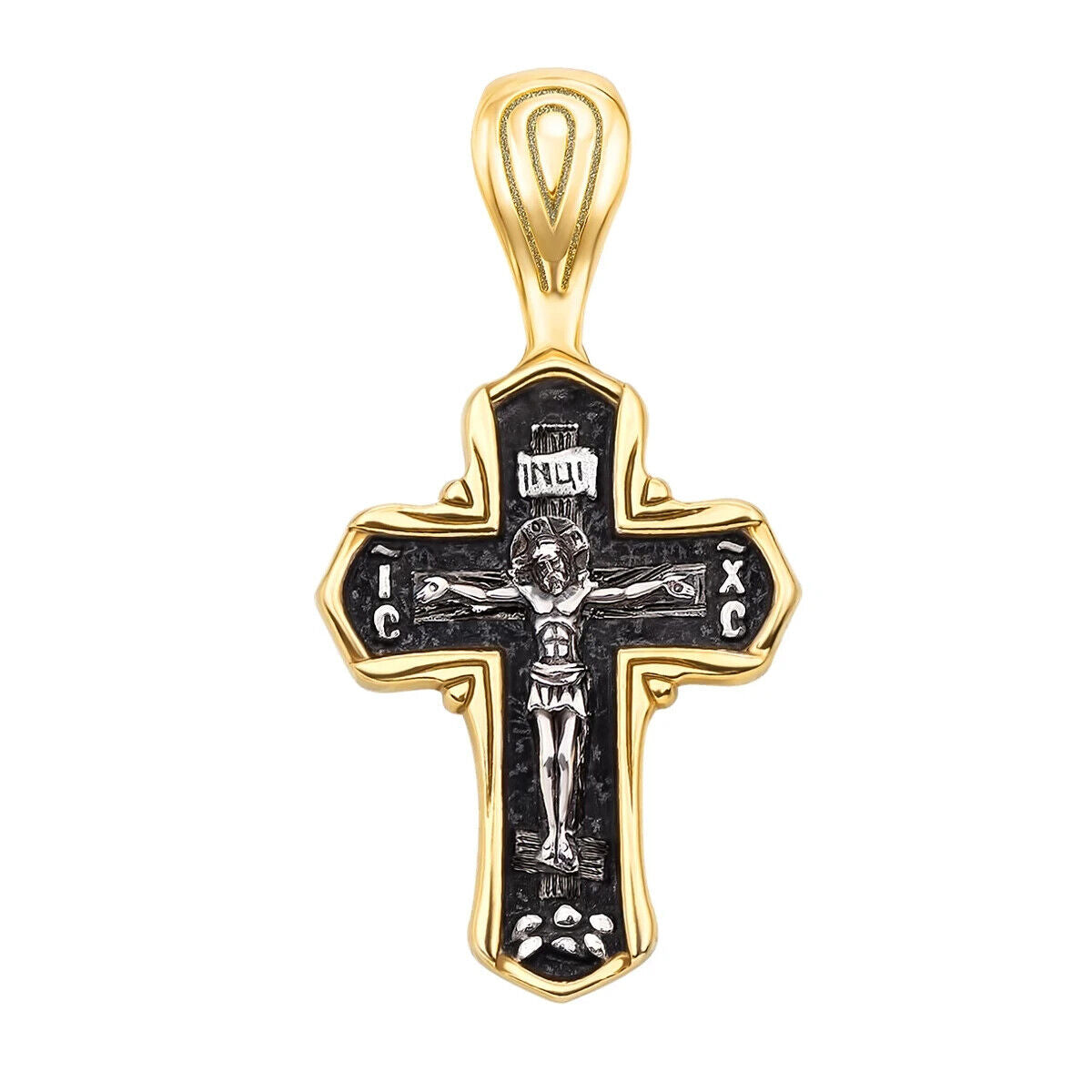New Pendant Cross Jesus Christ Crucifix Orthodox Jewelry Sterling 925 Silver