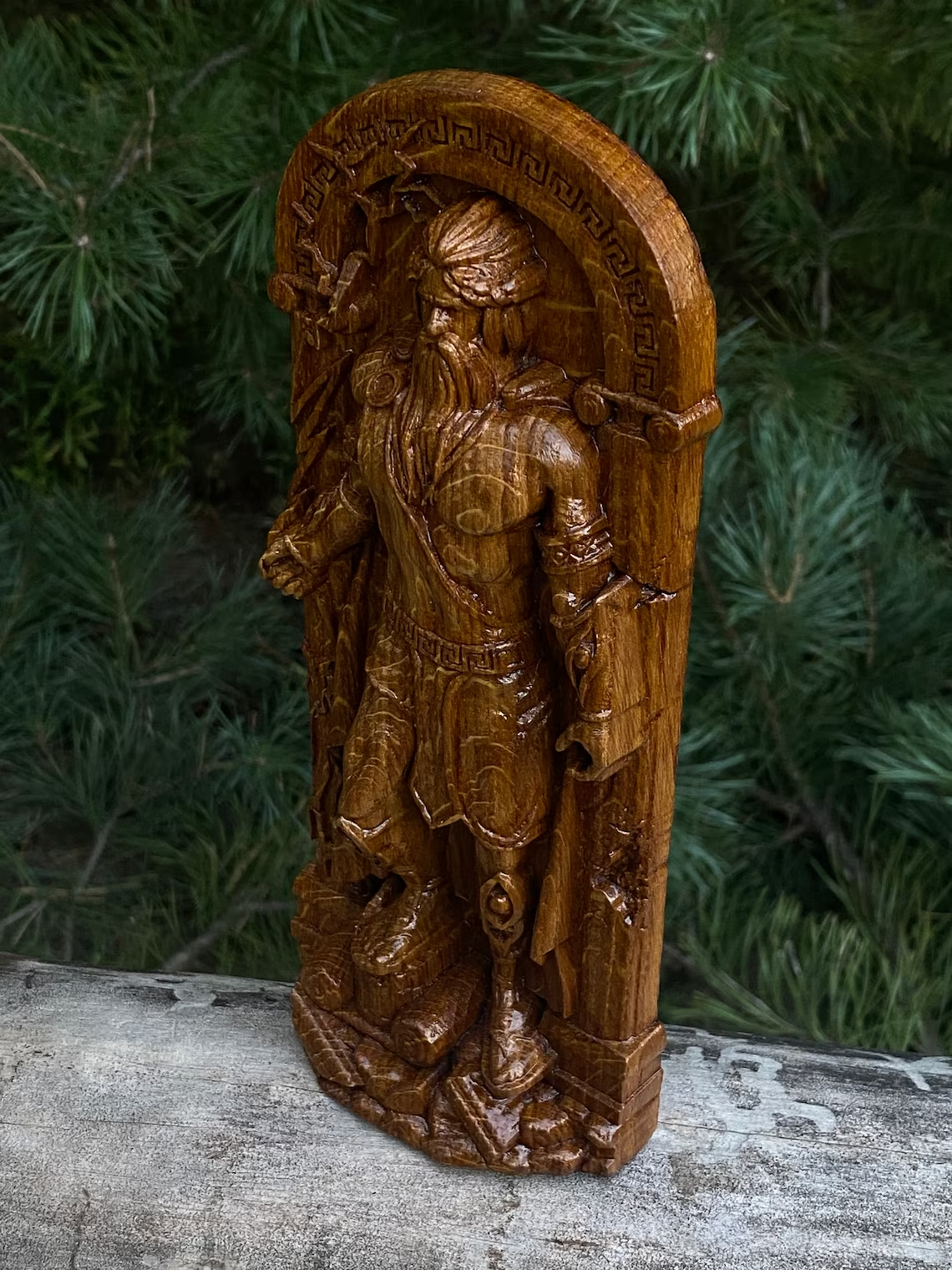 Zeus statue Greek statue ancient paganism Greek god wooden figure Norse pagan