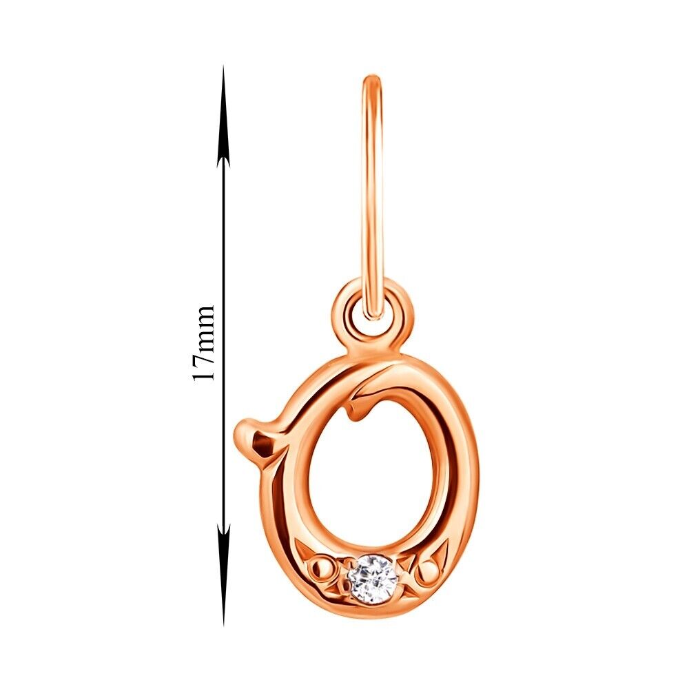 New Pendant - Letter O Name Girl Necklace Jewelry Charm 14k gold (585)