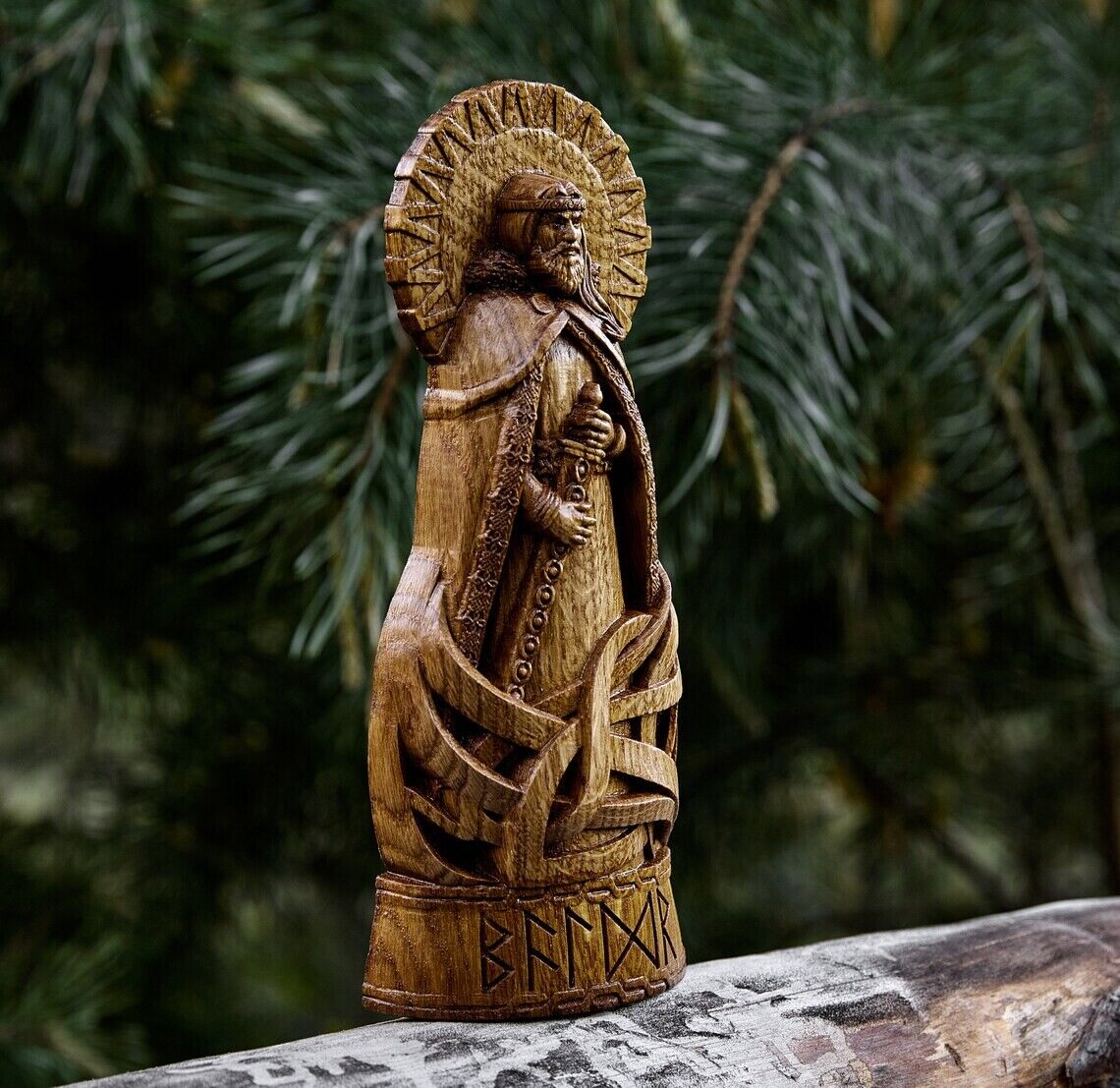 Baldr statue, God viking god Wood carved Pagan paganism God Altar sculpture Gift
