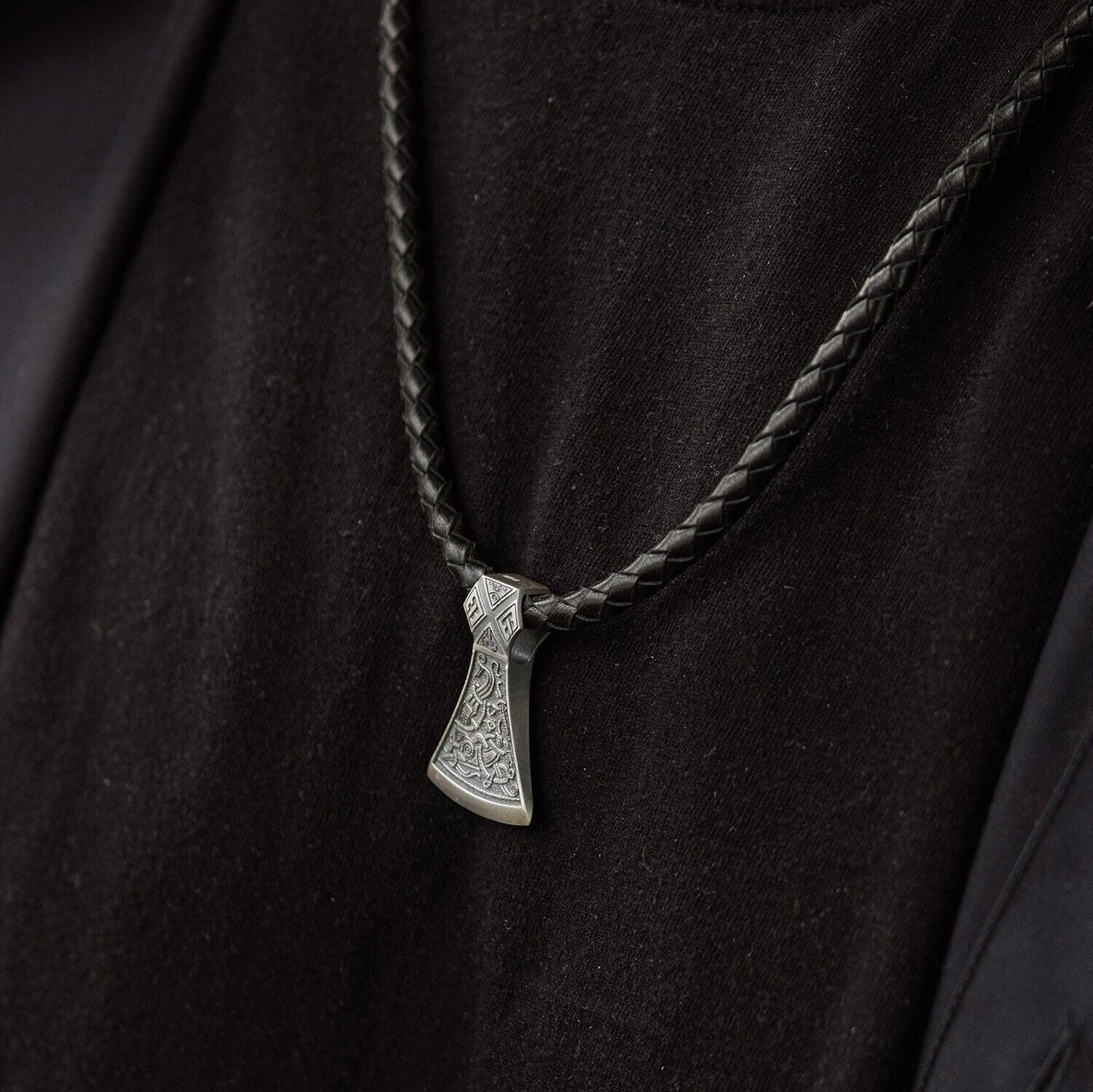9 gr Men's Double Ax Axe Viking Norse Art Necklace Pendant Silver 925