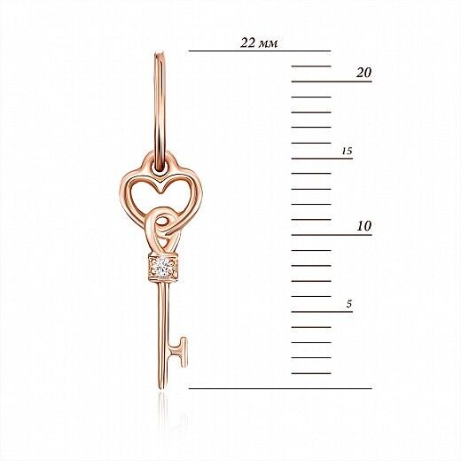 Pendant Ukrainian Heart Key Ukraine Necklace Jewelry Charm 14k gold (585)