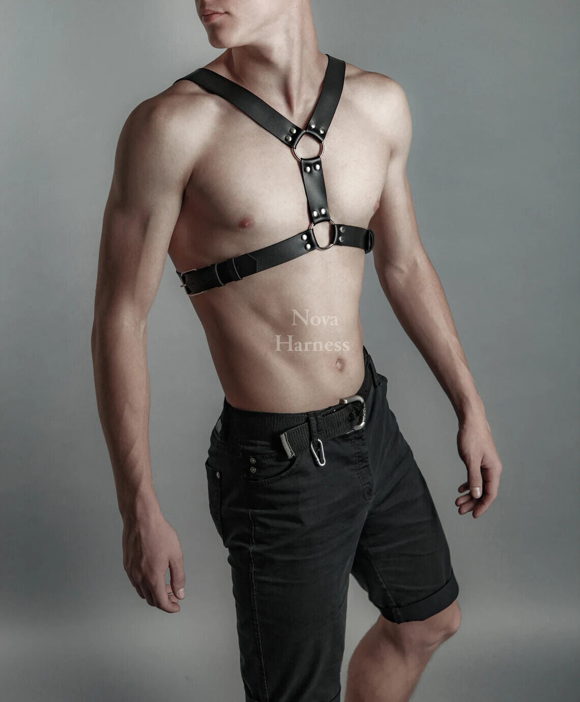Leather Harness Men Black Rave Plus Size Man Custom