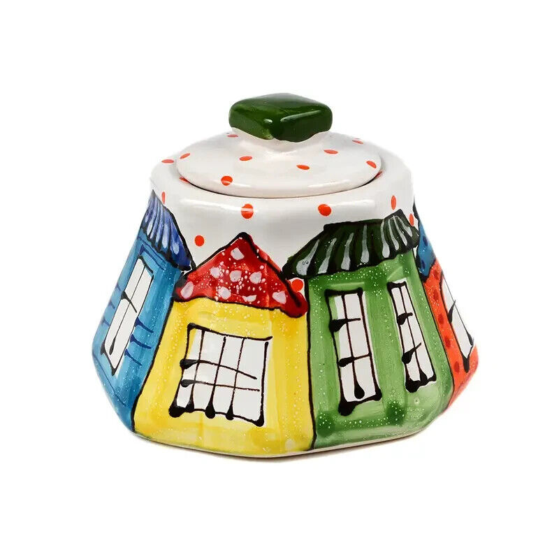 New Sugar Bowl Ceramic Ukraine House Gift Hand Painted Vintage Style Honey Pot