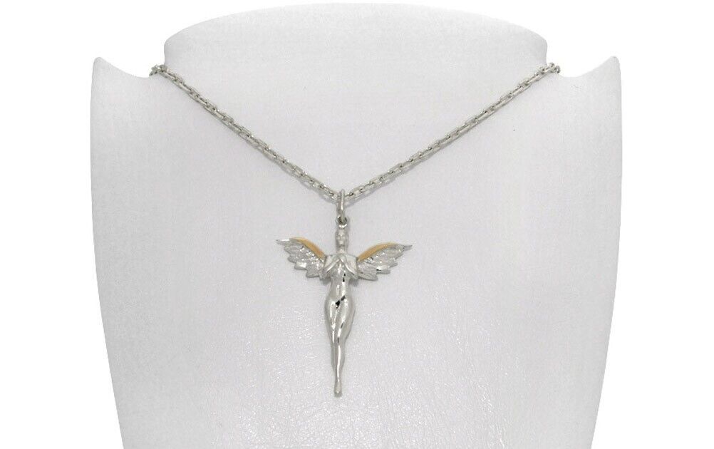 New Unisex Angel Wings Women Jewelry Medallion Necklace Pendant Silver 925