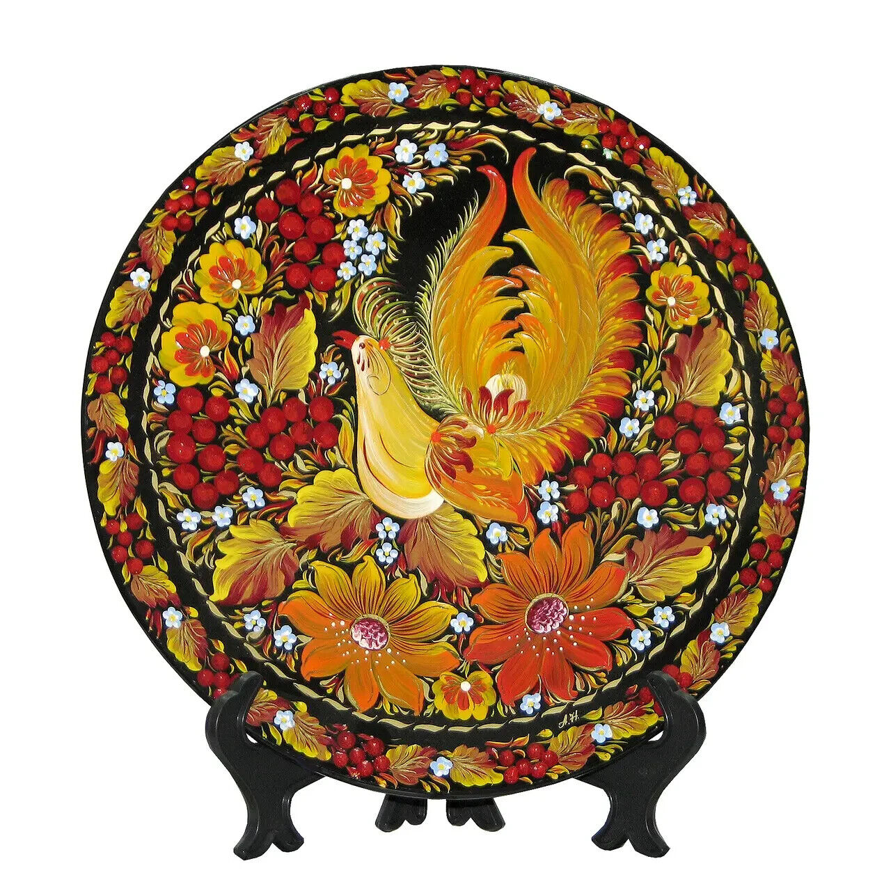 New Wood MDF Decorative Plate Petrikovskaya painting Hand-painted Ukraine