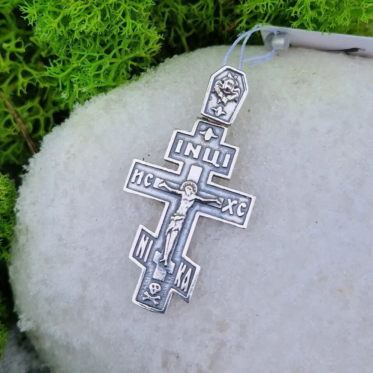 New Pendant Cross Jesus Christ Crucifix Orthodox Necklac Sterling 925 Silver Men