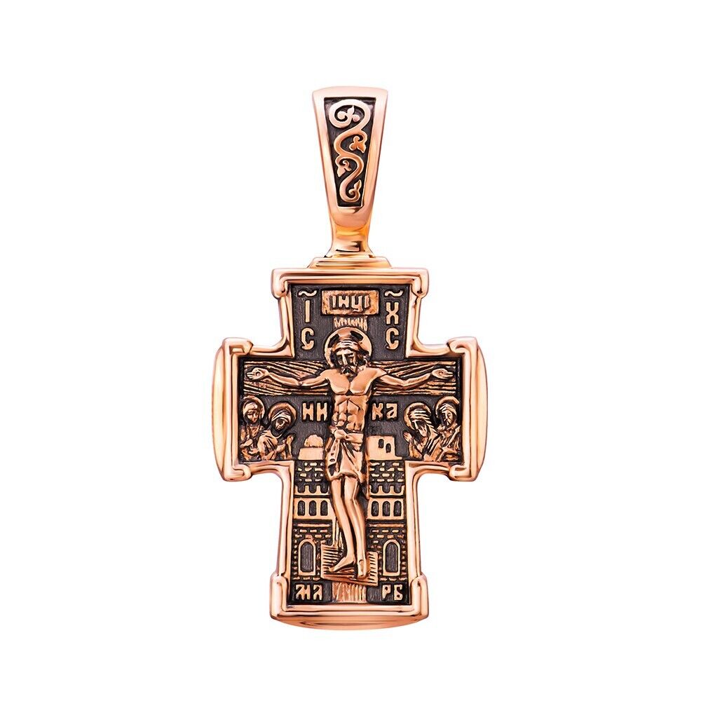 New Pendant Cross Russian Orthodox Necklace Jewelry Charm 14k gold (585) 7.92gr