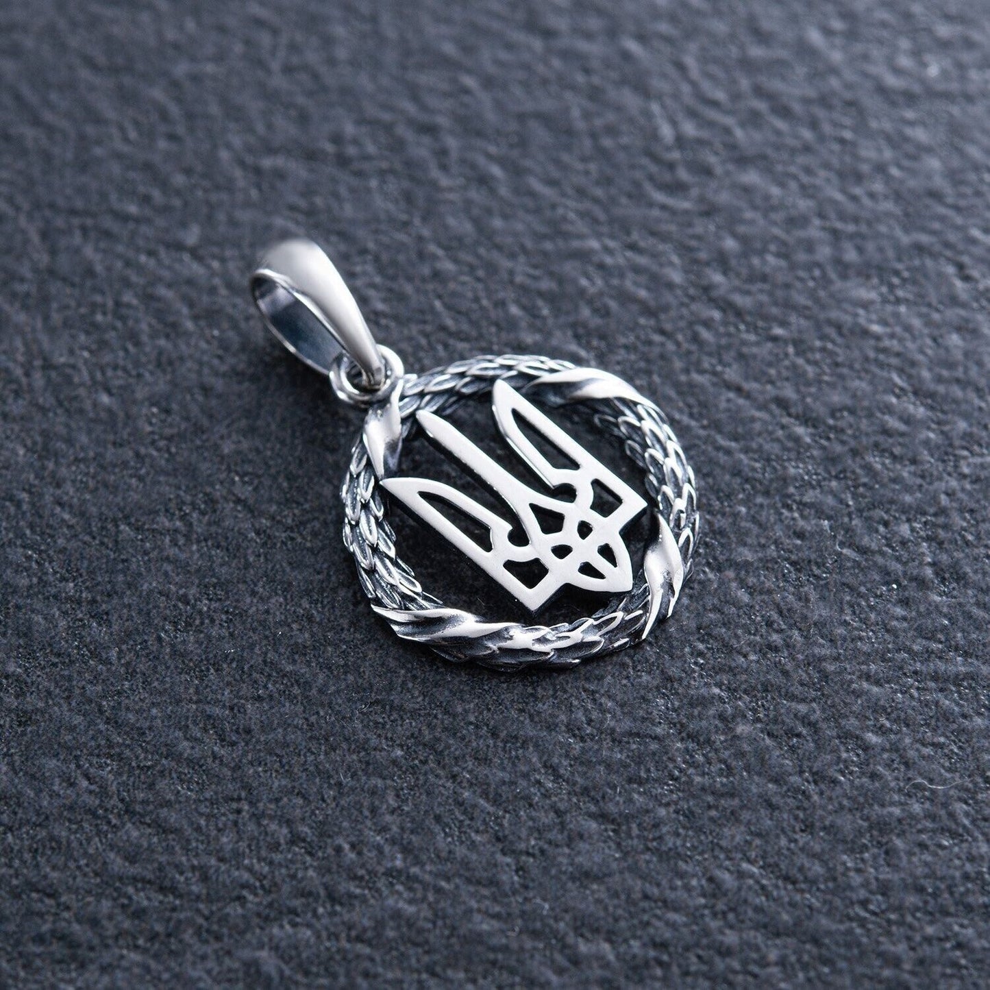Pendant Ukrainian Trident Tryzub Ukraine Necklace Jewelry UA Silver 925