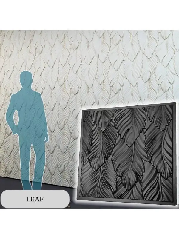 2pcs Panels Wall ABS Stone Art Plastic Mold Decor 3D Plaster Tile Form Design