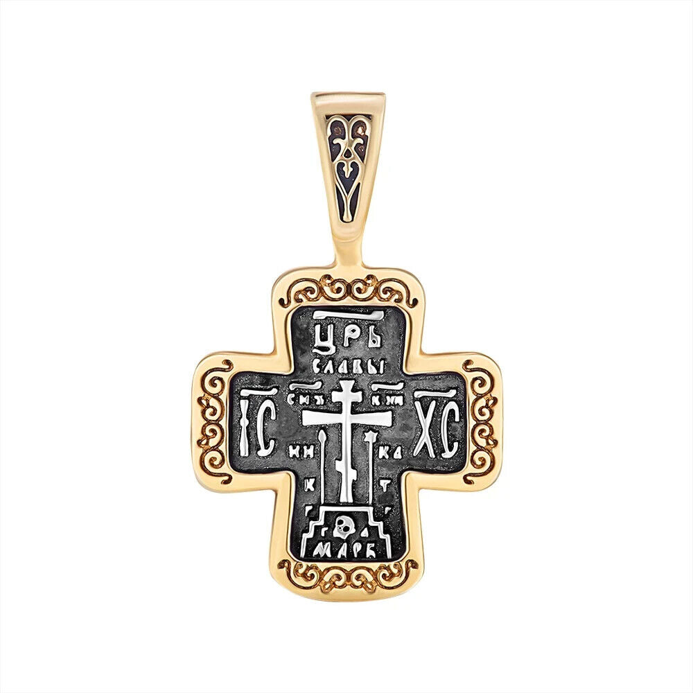 New Pendant Cross Jesus Christ Crucifix Orthodox Jewelry Sterling 925 Silver