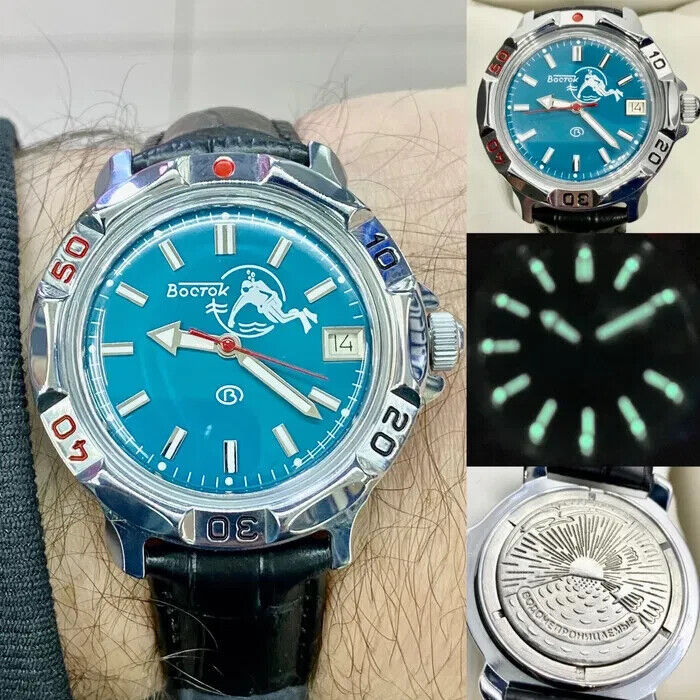 Vostok Amphibia Men's Watch Wristwatch Mechanical USSR Soviet Vintage Serviced