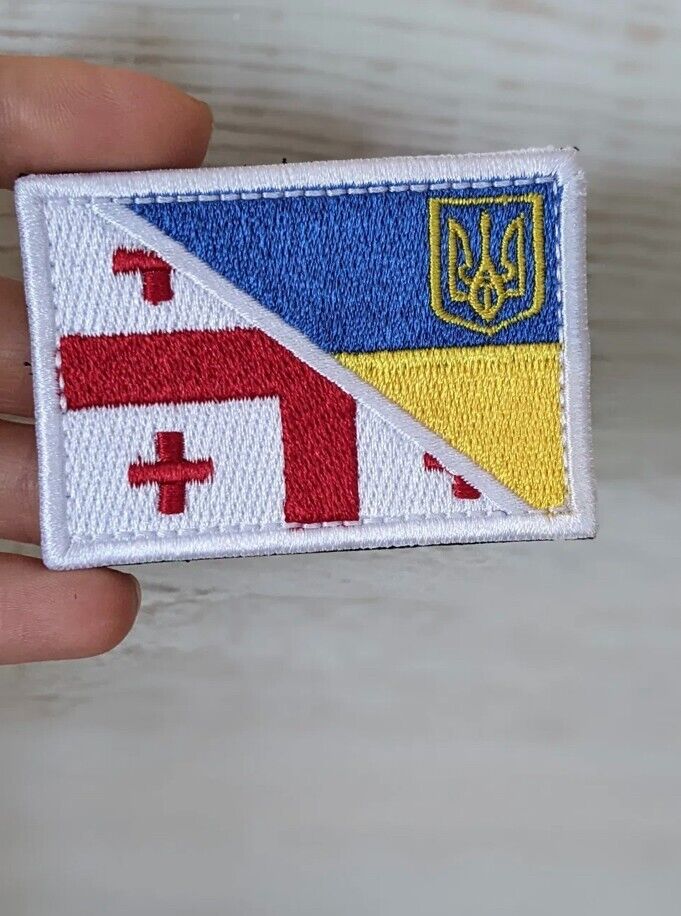 Ukraine Patch - Flag Georgia and Flag Ukraine GE + UA together