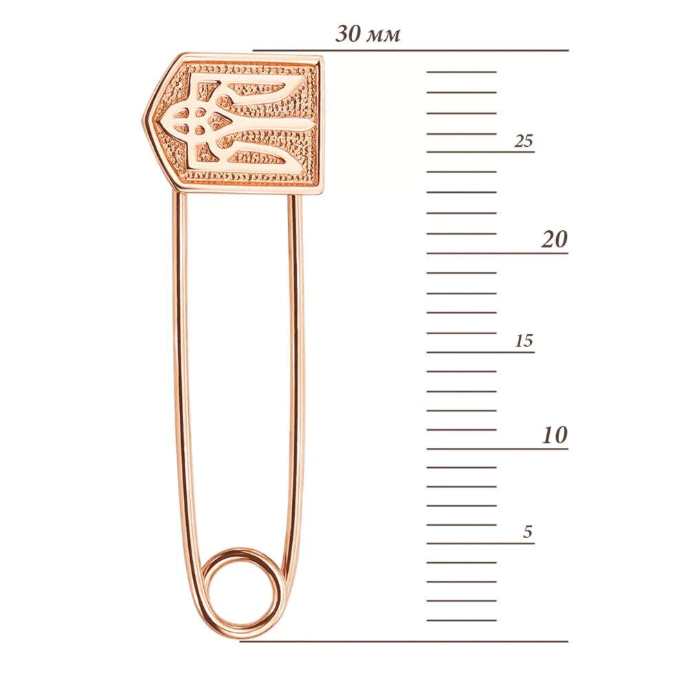 Pin Brooch Ukrainian Trident Tryzub Ukraine Women Jewelry 14k gold (585)