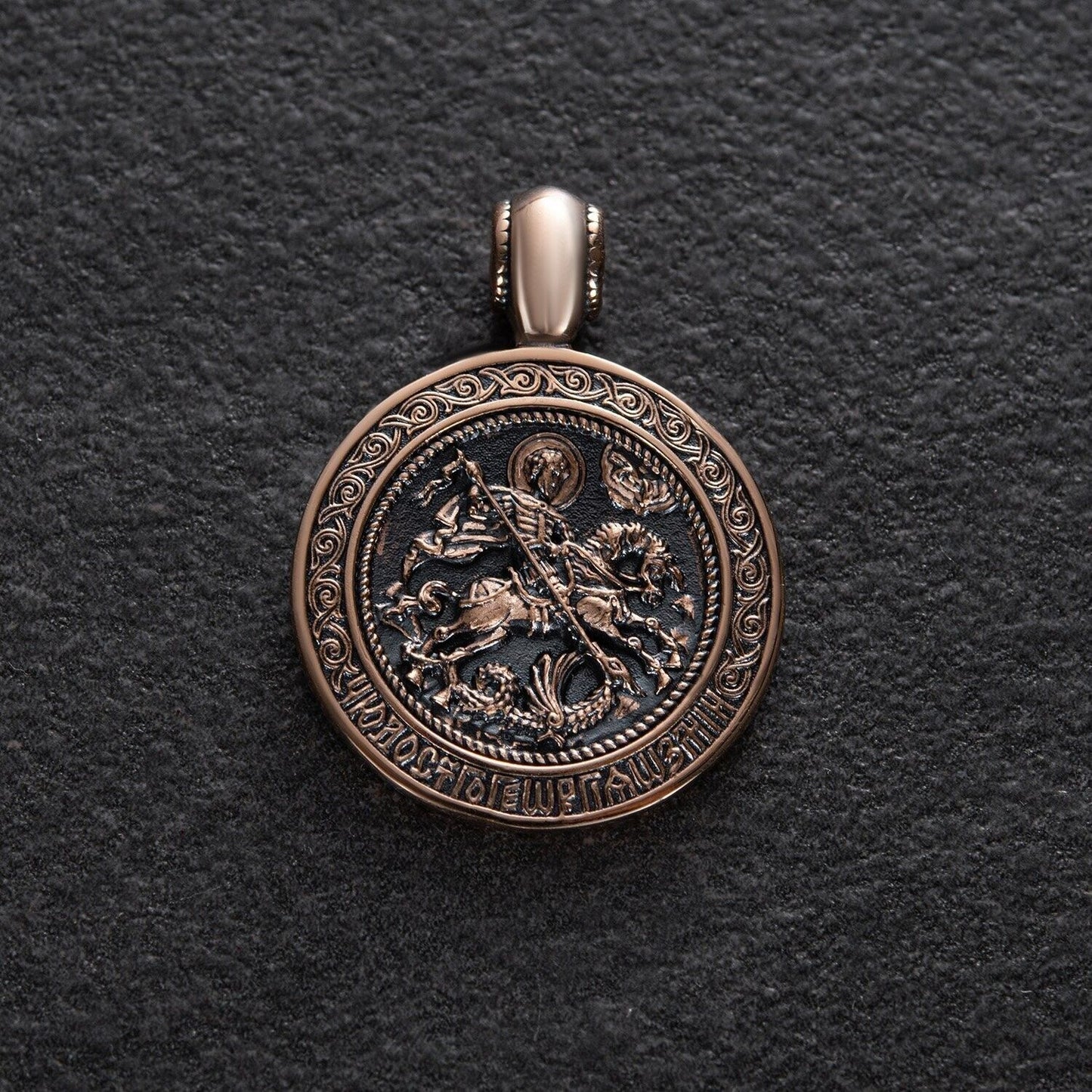GOLD 10.65gr Pendant George the Victorious Necklace Jewelry Charm 14k gold (585)