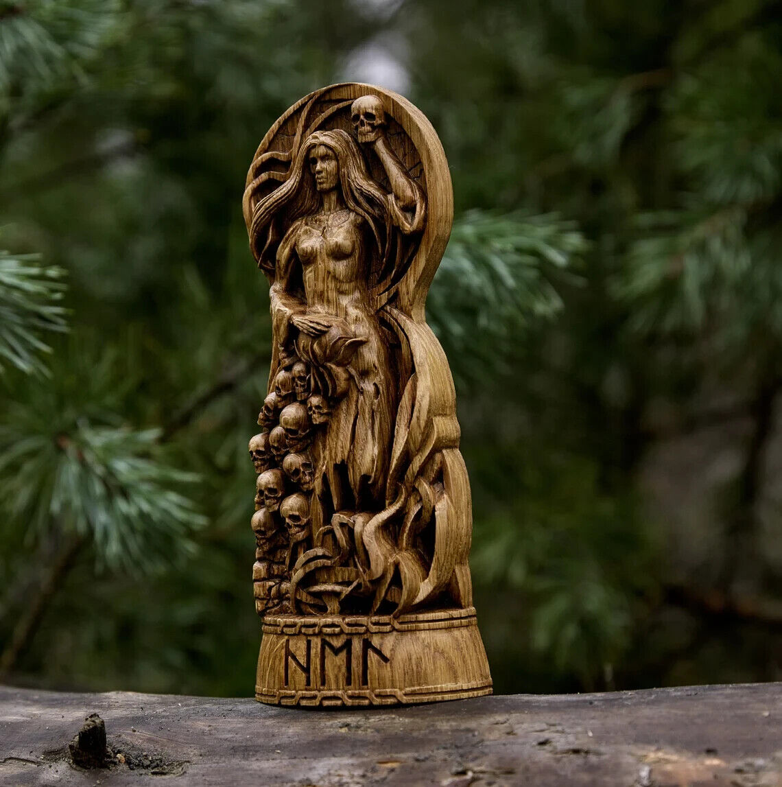 Hell Goddes Viking God Wooden Carved Statue Pagan Paganism Altar Sculpture New