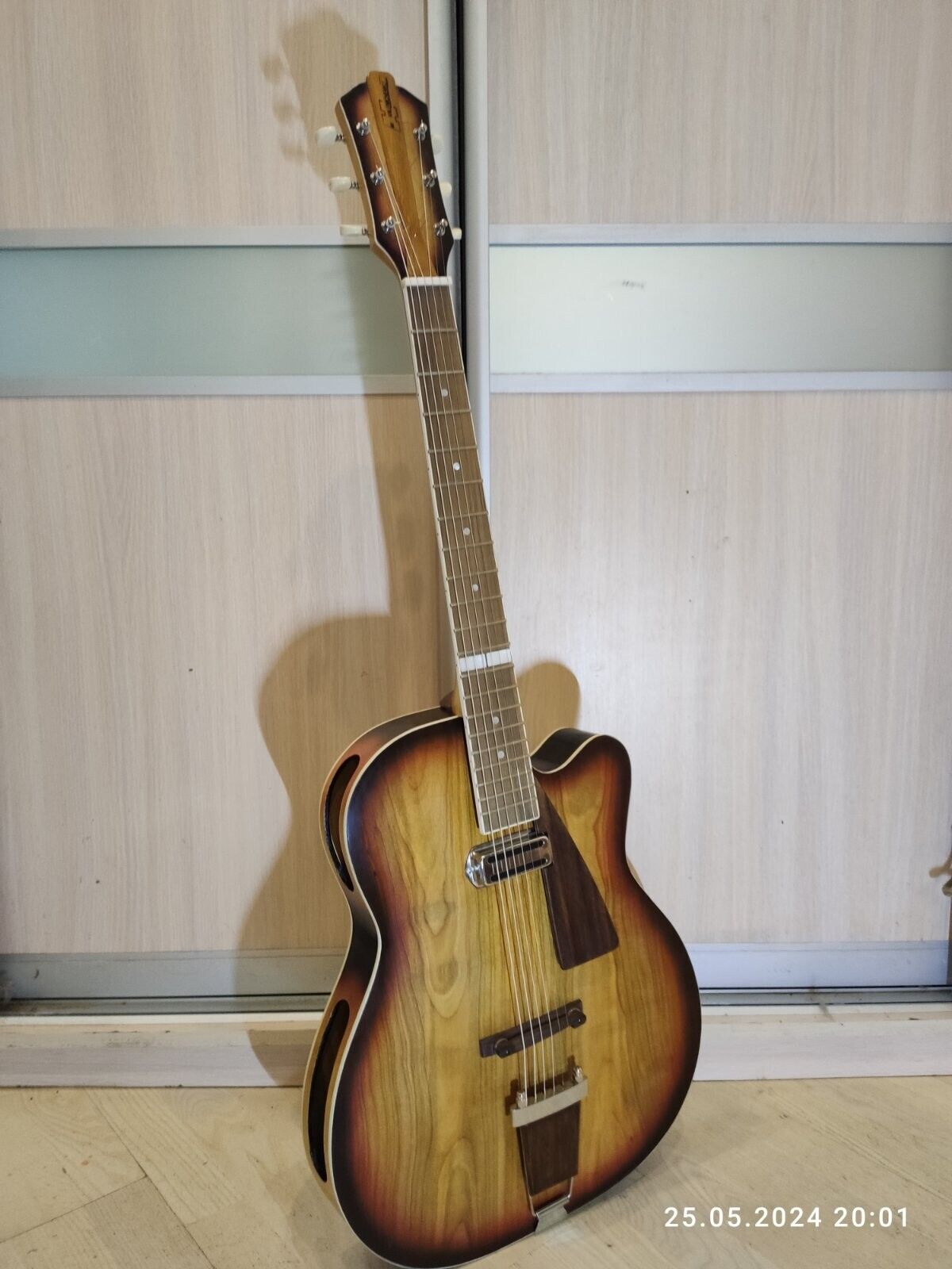 Solid Acoustic Electric Guitar Kalenichenko Ukrainian Master Archtop Handmade