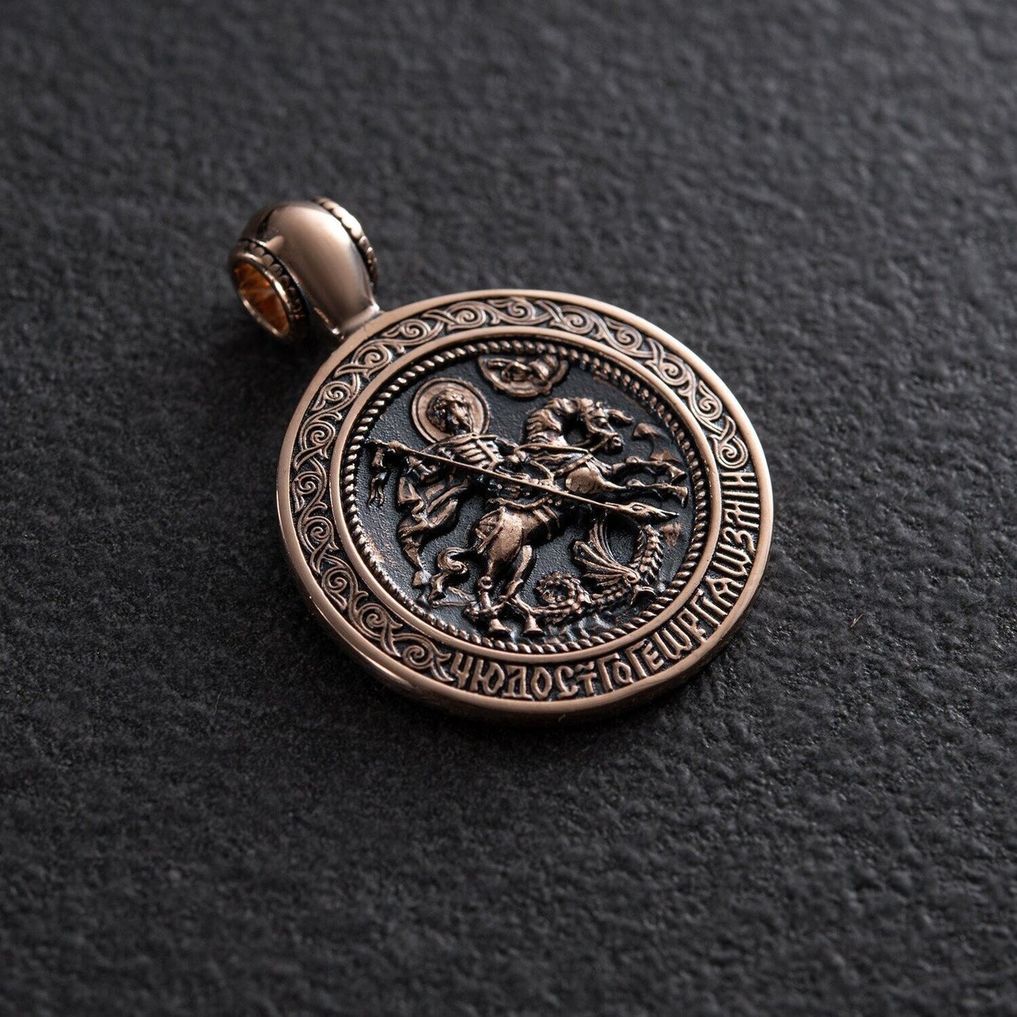 GOLD 10.65gr Pendant George the Victorious Necklace Jewelry Charm 14k gold (585)
