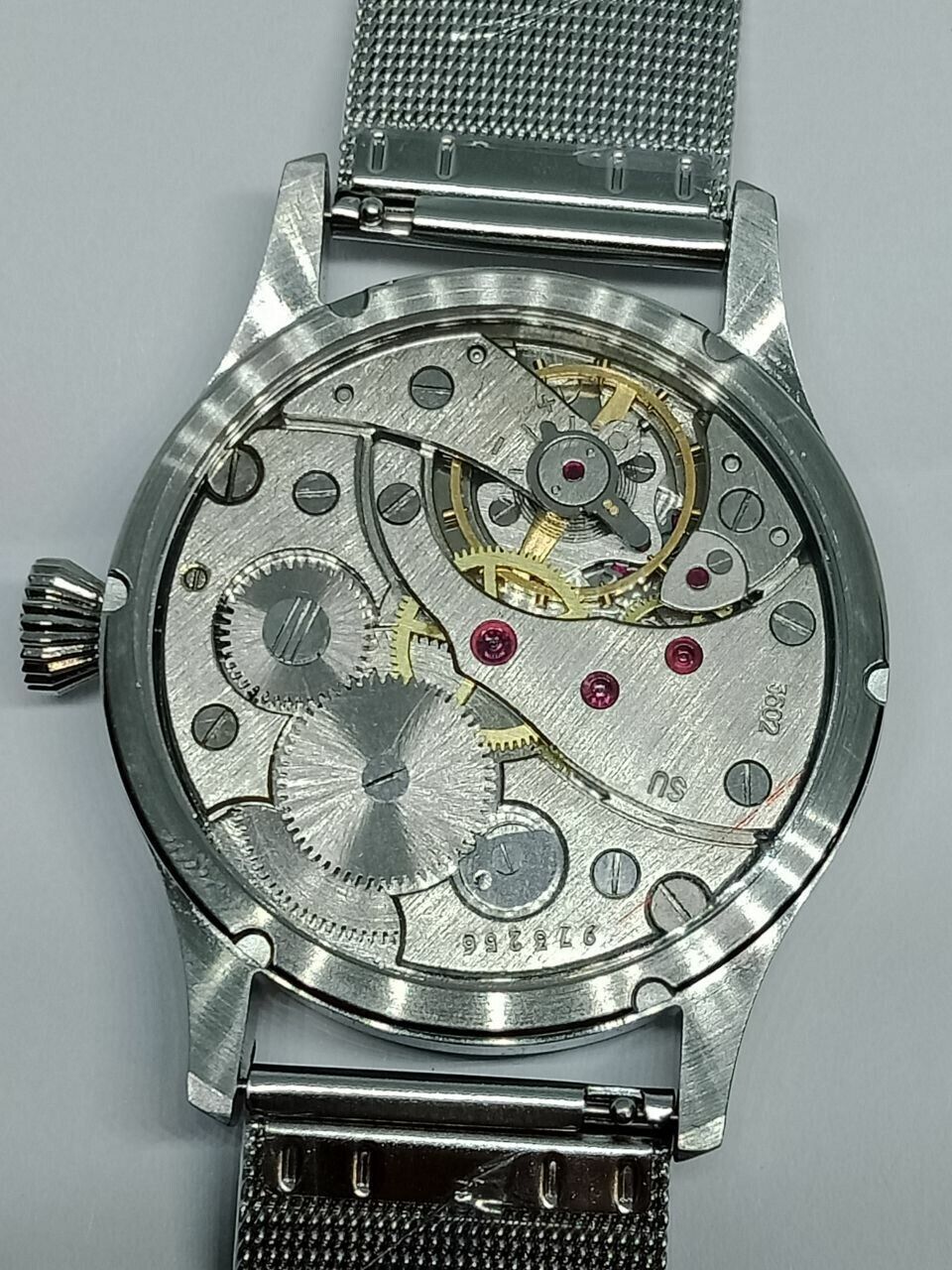 Vintage Watch USSR MOLNIJA Marriage 3602 Mechanical Wristwatch 18Jewels Red Dial