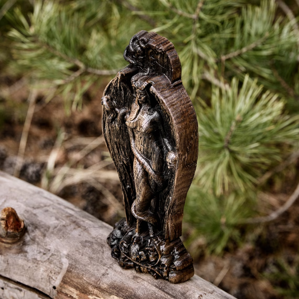 Lilith, Ishtar, Inanna, Handcrafted Wooden Statue of Goddess Lilith - Exquisite