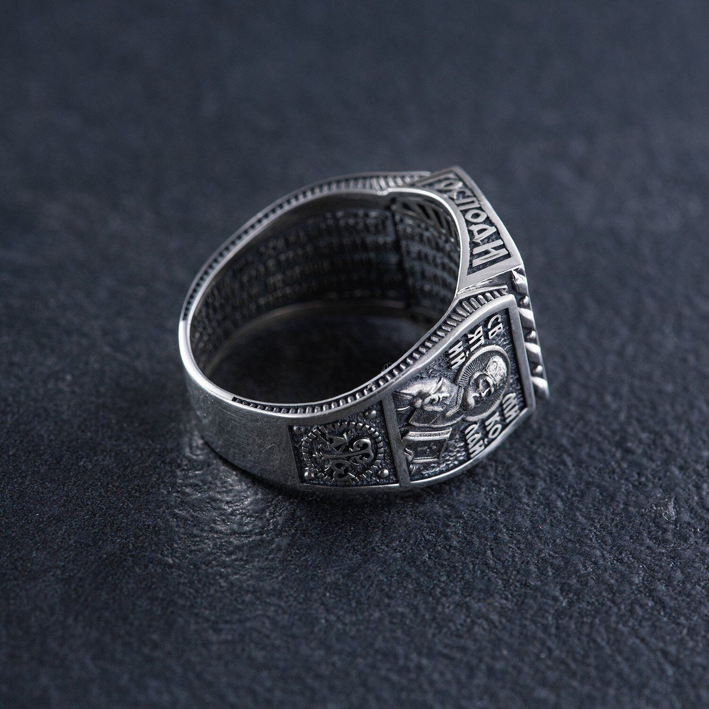 Silver 925 Ring - Orthodox Jesus - Religious Jewelry Cross Signet SIZES