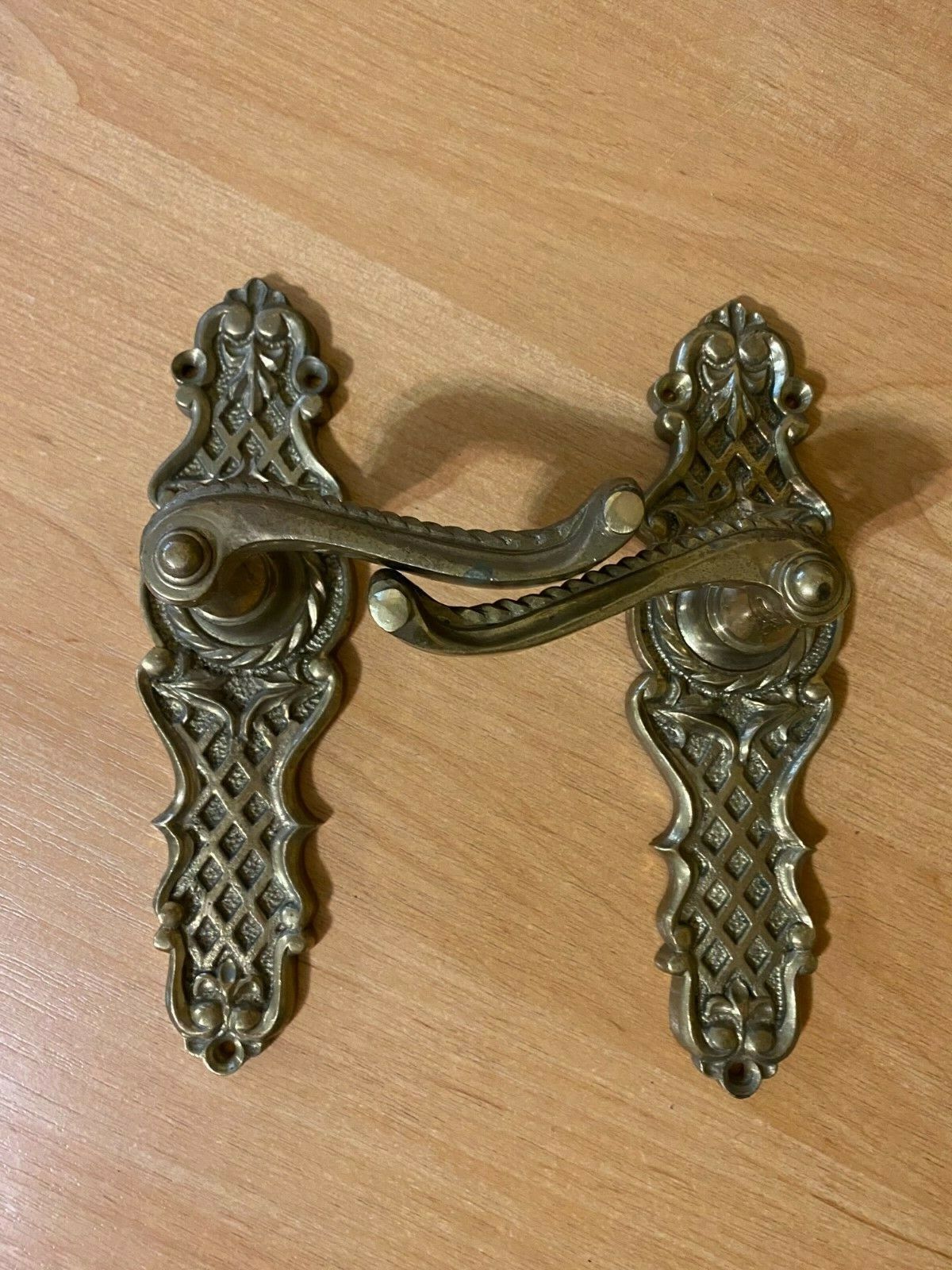 Vintage door handles Antique doorknob Antique bronze Art Deco brass Russia USSR