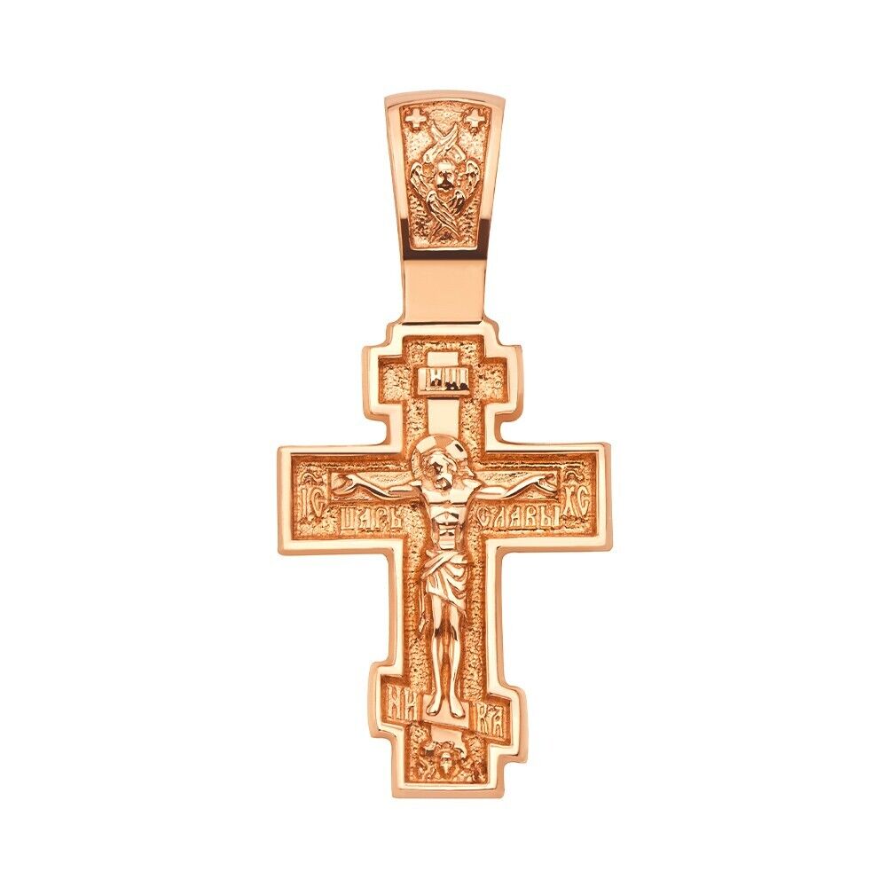New Pendant Cross Russian Orthodox Necklace Jewelry Charm 14k gold (585)