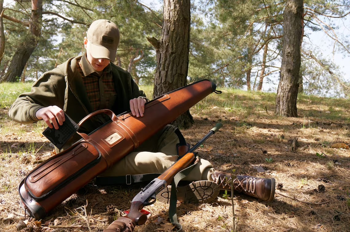 52" Shotgun Hunting Case Eco Leather Cover Rifle Gun Carry Bag Gift Weapon Slip