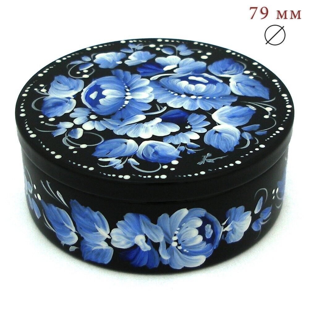 Decorative wooden casket Petrikovskaya painting Hand-painted Ukraine Flowers Box