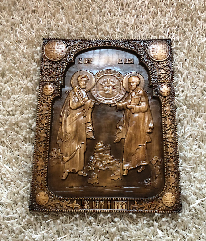 15" Saints Peter and Paul - Orthodox Wooden Carved Icon Large god Christian Gift