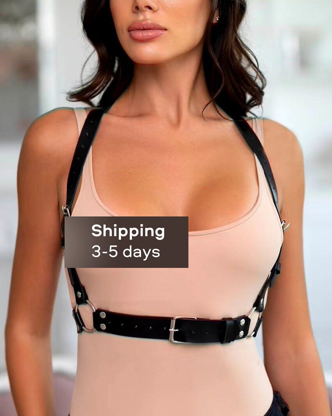 Cage Bra Leather Harness Chest Women Waist Wrap Body Minimalist Burning Man