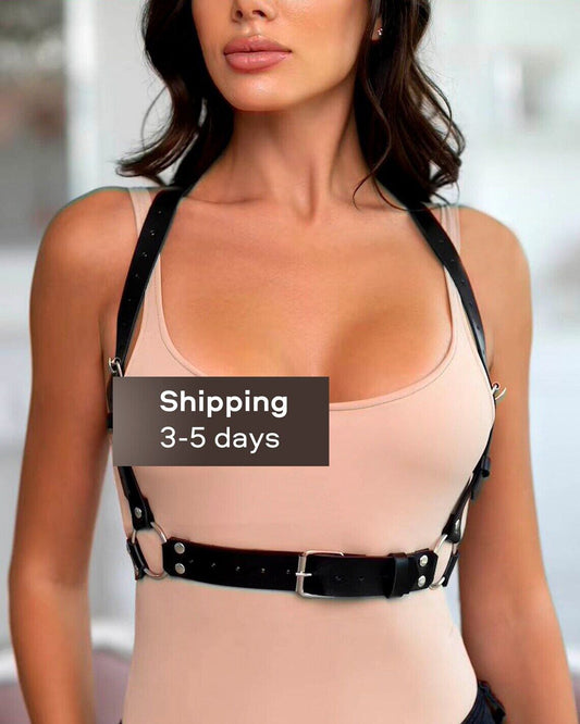 Cage Bra Leather Harness Chest Women Waist Wrap Body Minimalist Burning Man