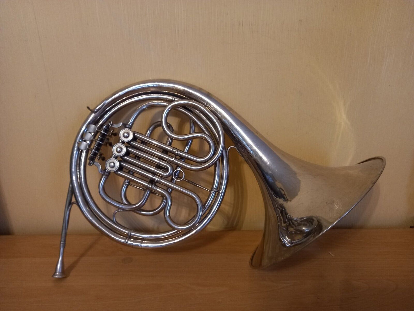 French Horn in F - USSR Leningrad Soviet Trumpet Old 3 Valve Vintage and Rare
