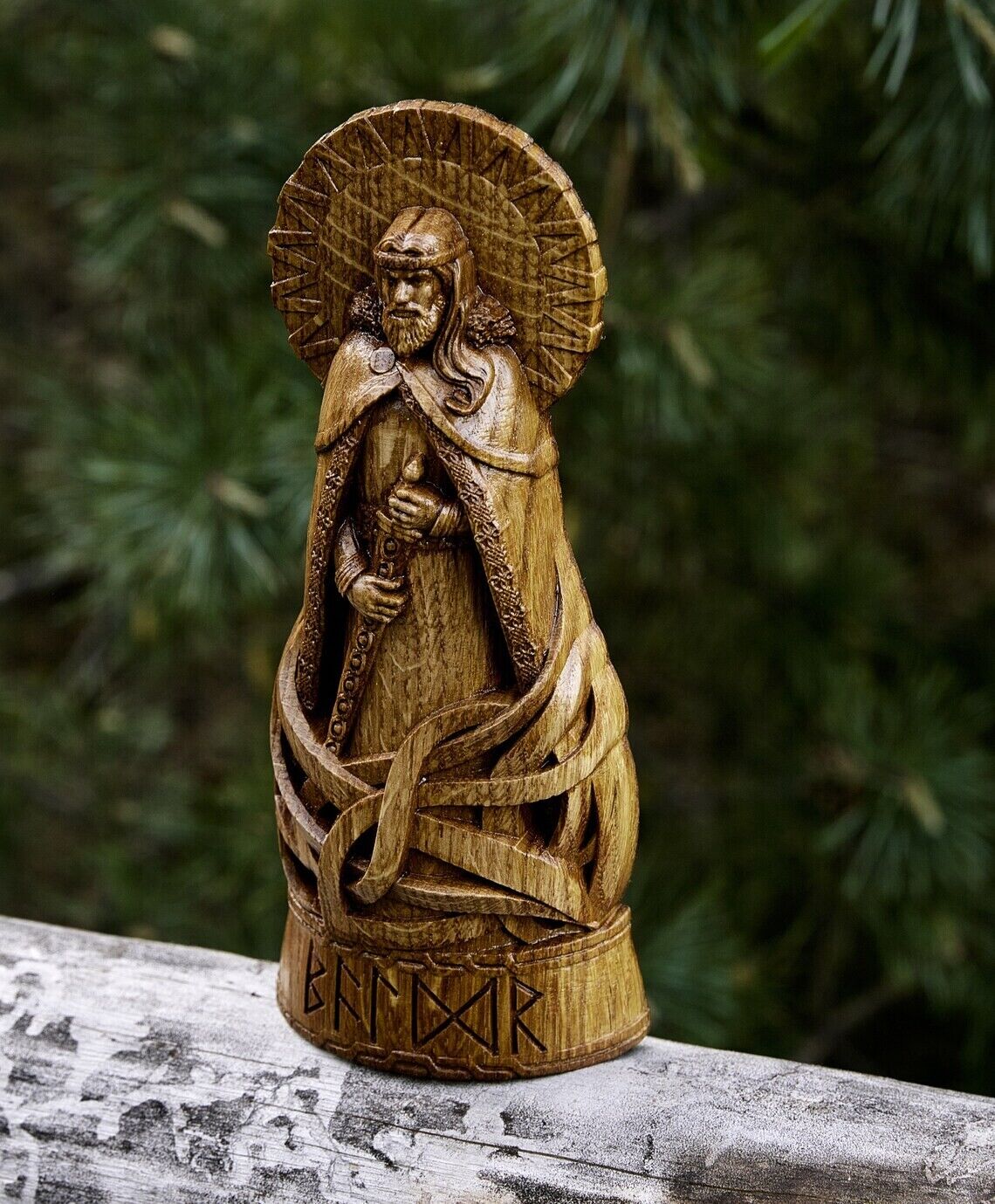 Baldr statue, God viking god Wood carved Pagan paganism God Altar sculpture Gift