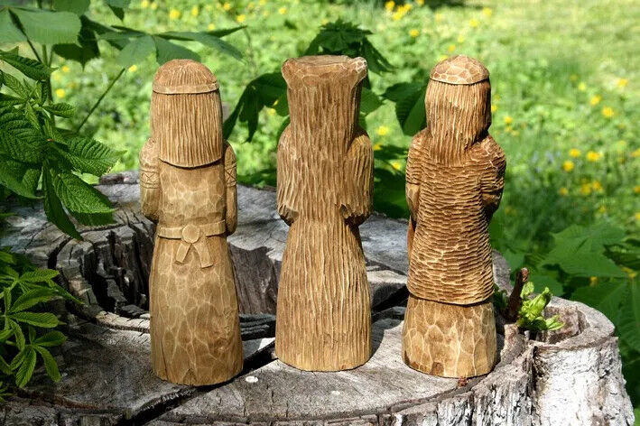 10" Perun Veles Svarog - Statue Slavic God Carved Figure Wood Handmade Exclusive