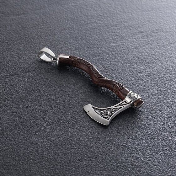 New Men's Ax Axe Viking Norse Art Necklace Fashion Pendant 16.7gr Silver 925