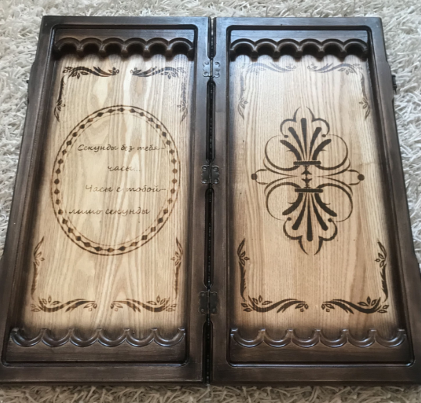 Artwork Backgammon "Owl" – Handcrafted Luxury Wooden Backgammon Set (58x28cm / 22.8x11 inches)