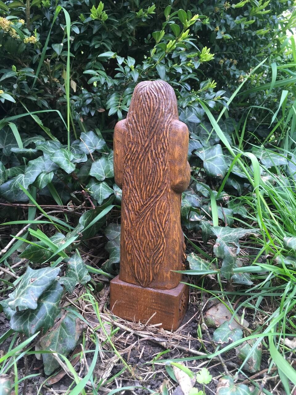 Chur Statue Slavic God Wooden Carved Figure Wood Handmade Decor Height 10in