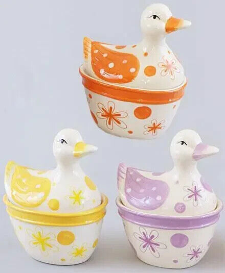 New Sugar Bowl Ceramic Ukraine Duck Gift Hand Painted Vintage Style Honey Pot