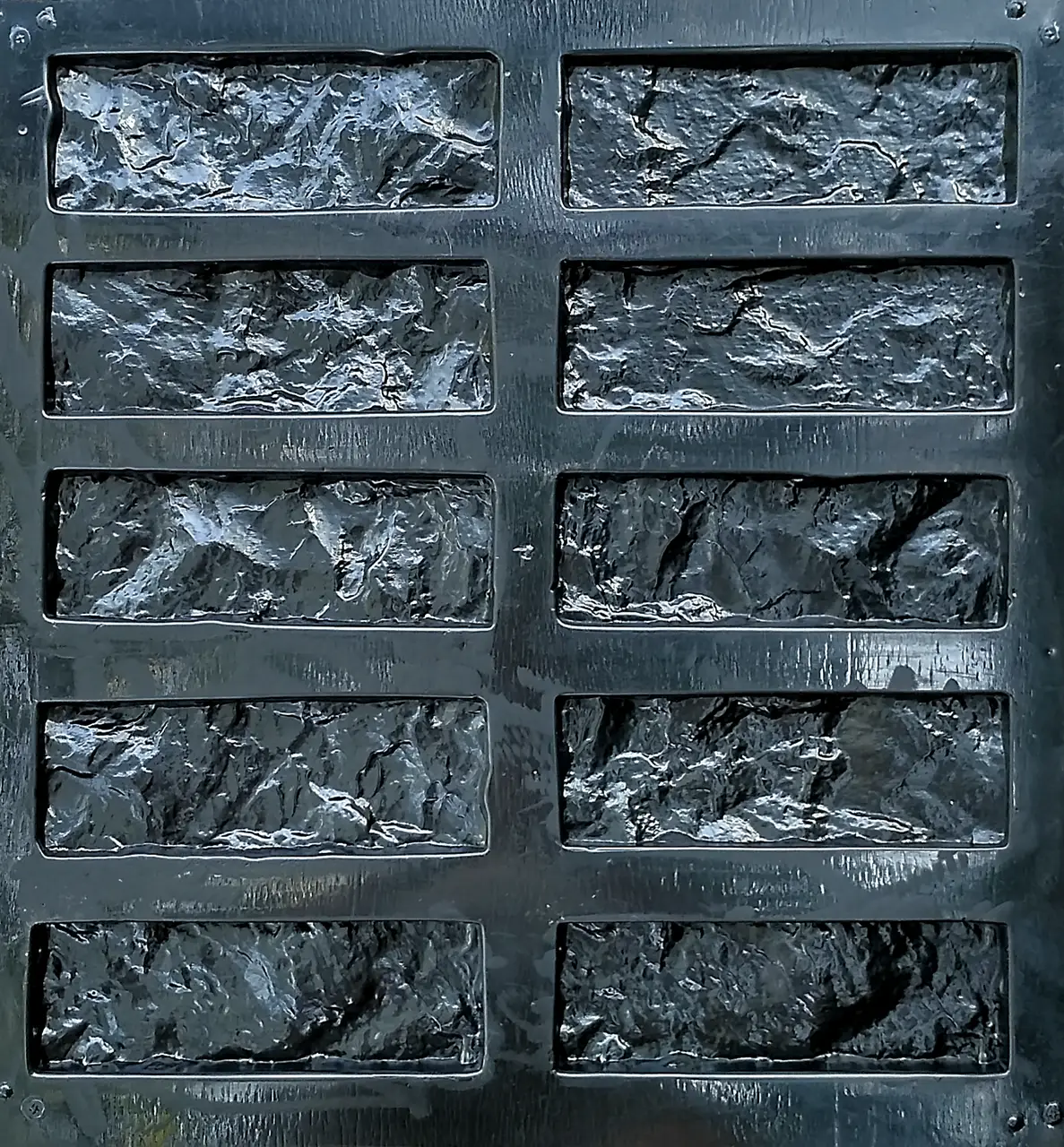 2pcs Panels Wall ABS Stone Art Plastic Mold Decor 3D Plaster Tile Form Design