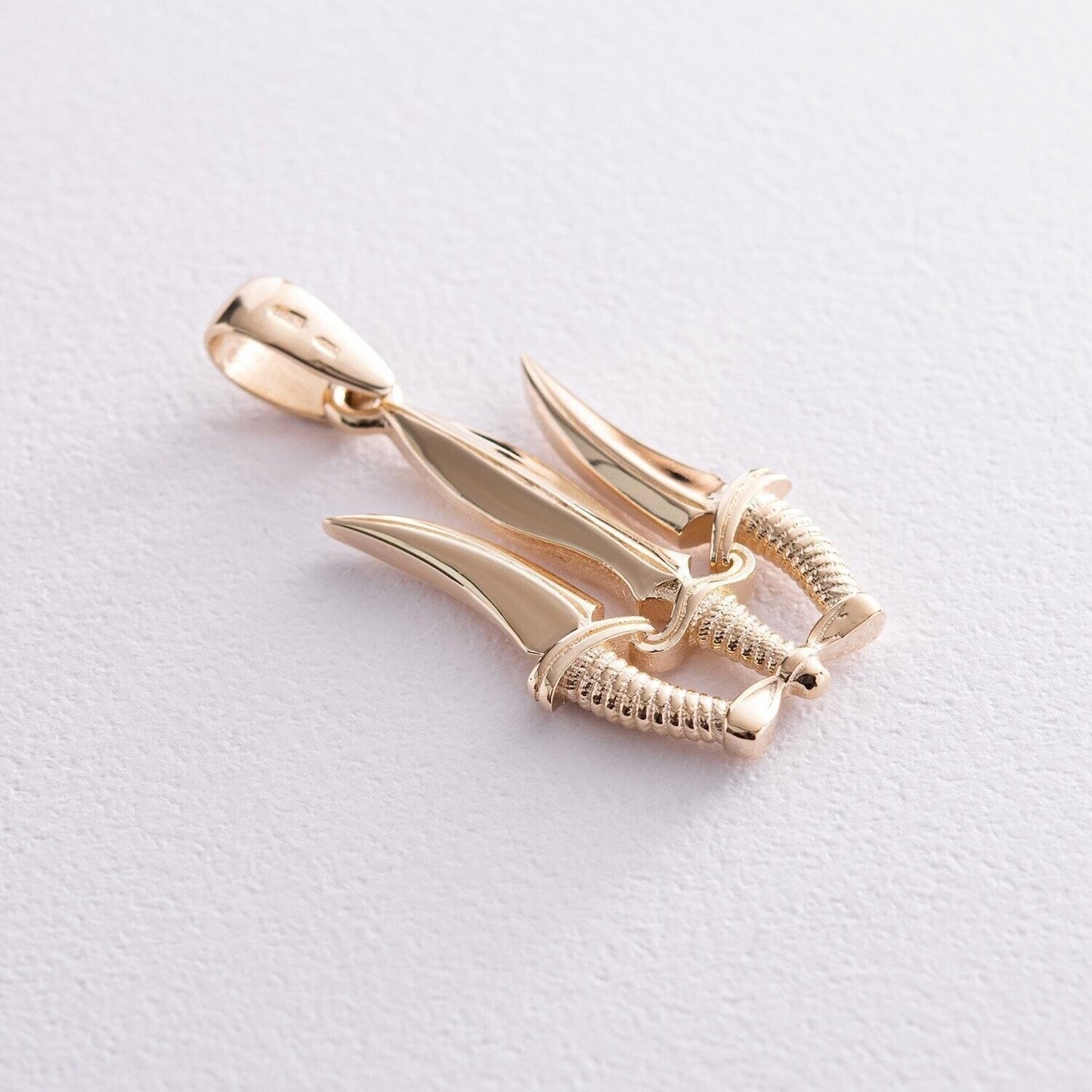 Pendant Ukrainian Trident Tryzub Ukraine Necklace Jewelry Charm 14k gold (585)