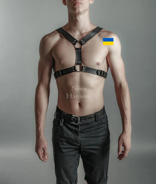 Leather Harness Men Black Rave Plus Size Man Custom