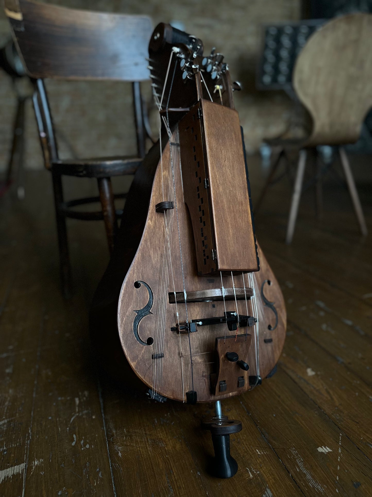Hurdy-Gurdy, 20-String Hurdy Gurdy, Handmade Hurdy Gurdy, Wooden Hurdy Gurdy, Lyre Instrument, Model Premium, Handcrafted Hurdy Gurdy
