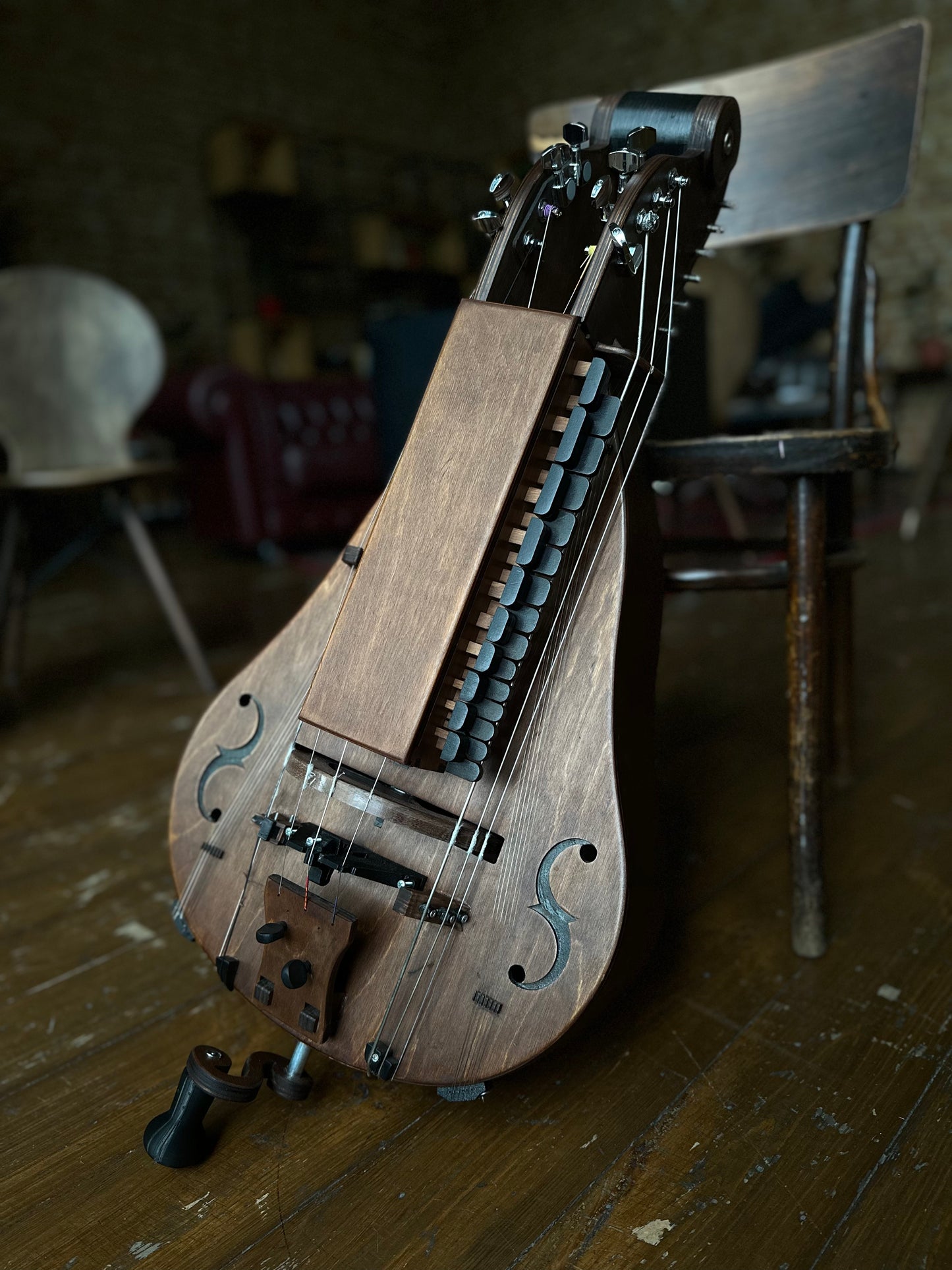 Hurdy-Gurdy, 20-String Hurdy Gurdy, Handmade Hurdy Gurdy, Wooden Hurdy Gurdy, Lyre Instrument, Model Premium, Handcrafted Hurdy Gurdy